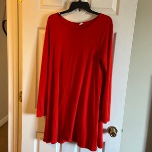 Orange longe sleeve midi dress